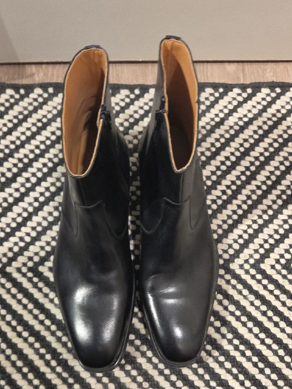Magnanni Mens Black Leather Boots